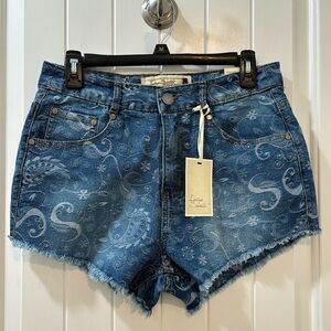 Indigo Saints - Paisley Printed Denim Jeans